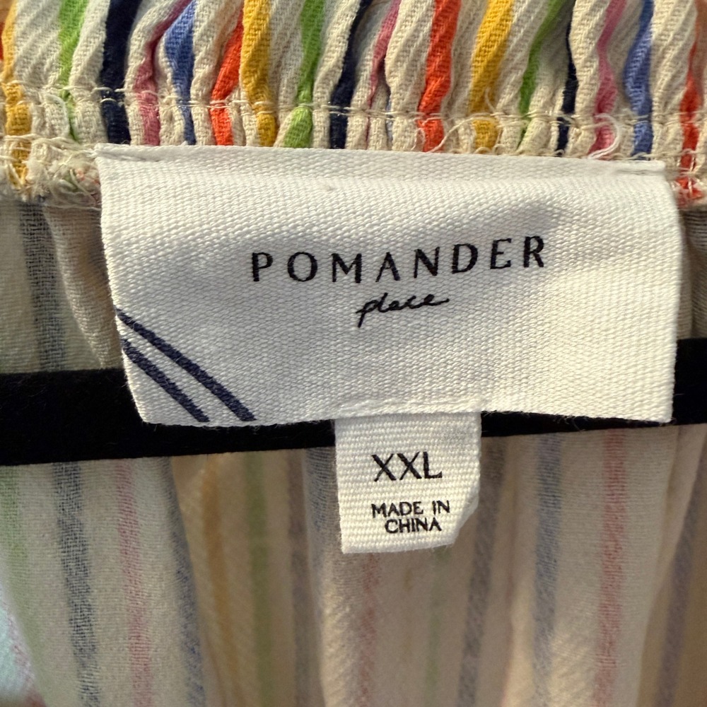 Pomander Place Multi Color Striped Flutter Sleeve Mini Dress XXL B1486 Rainbow - Picture 4 of 12